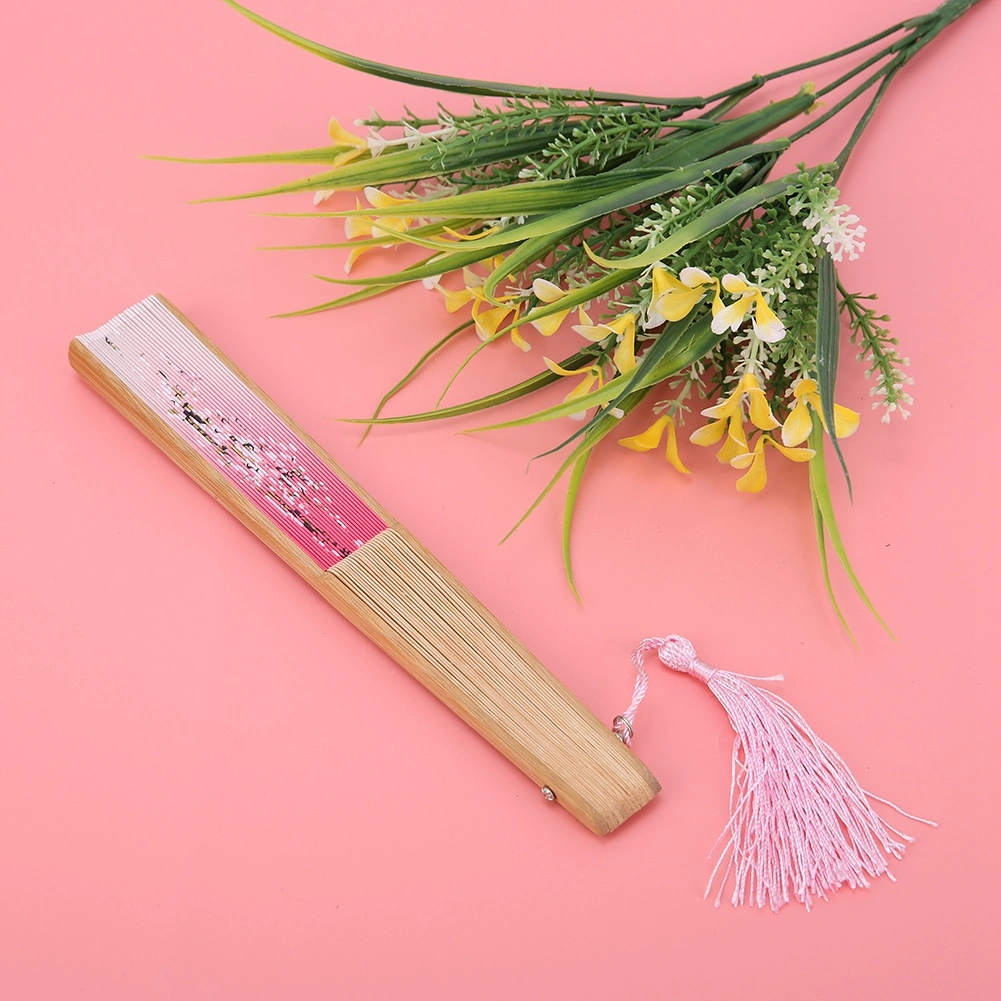 Folding Hand Fan Wedding Party Gift Dance Props Home Office Decoration (Pink)