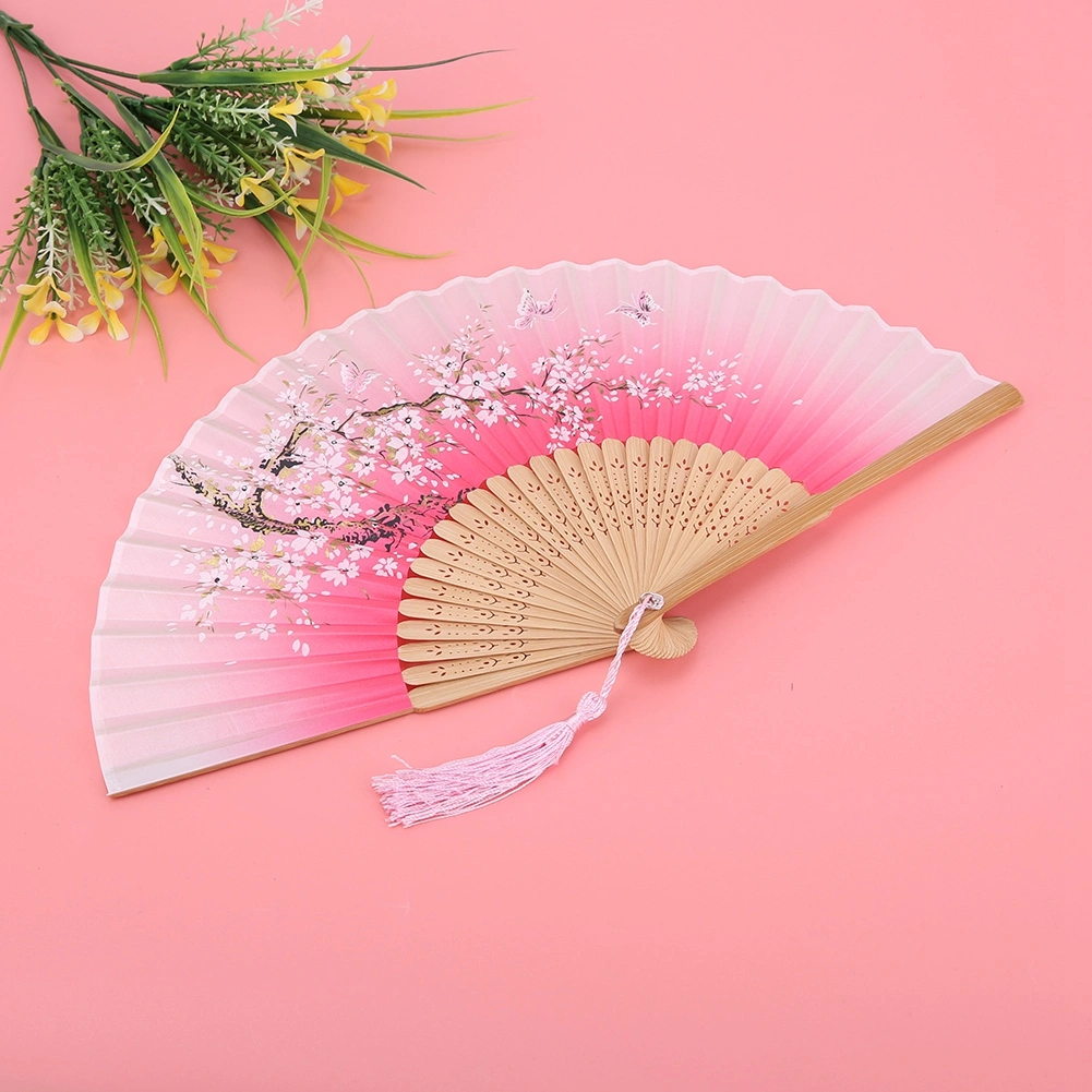 Folding Hand Fan Wedding Party Gift Dance Props Home Office Decoration (Pink)