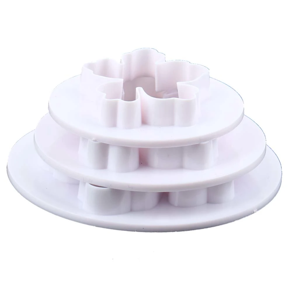 3PCS Flower Cutters Plastic Cake Decorating Mold Sugarcraft Mold Cookie Cutting Tool