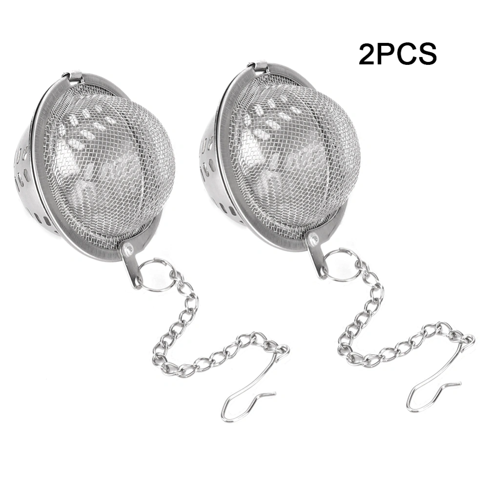 2pcs Stainless Steel Strainer Reusable Tea Ball Infuser Strainers Kitchen Accessory