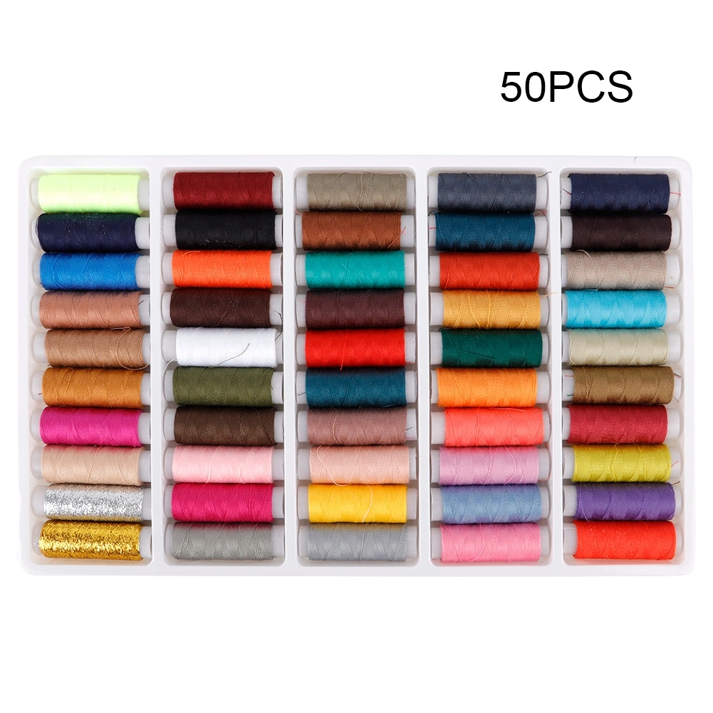 50PCS Different Color Polyester Sewing Stitching Thread Machine Reels Spool Cord String