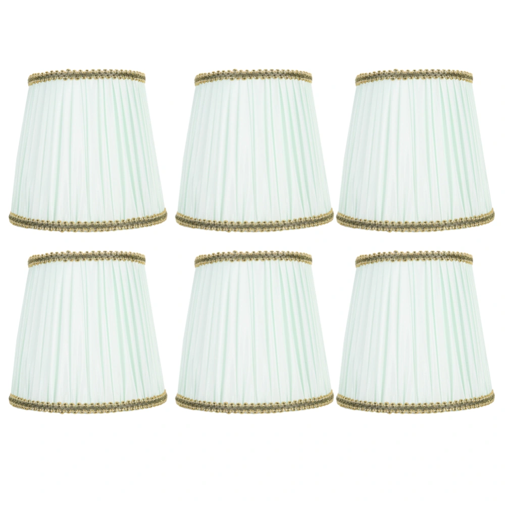 6Pcs Fabric Lampshade Chandelier Wall Lamp Cover Shade for E14 Light Bulb Light Green