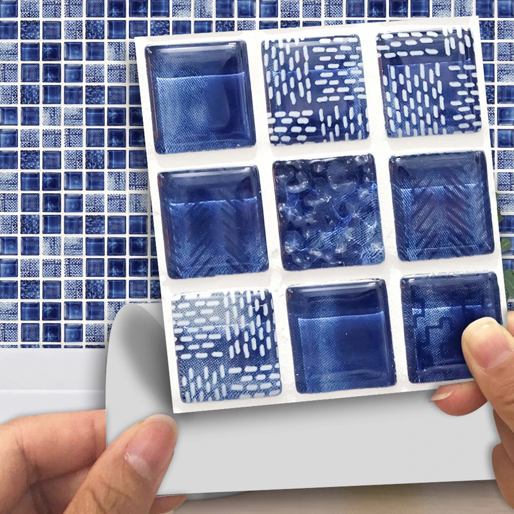 18pcs Mosaic Tile Transfer Stickers Bathroom Kitchen DIY Home(10cm*10cm)(MTS003)