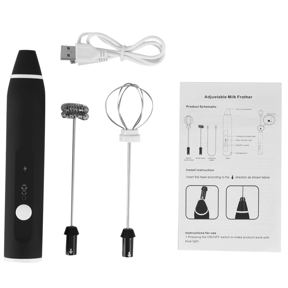 Electric Milk Frother Automatic Egg Beater USB Charging Mixer 3 Speed Settings for Coffee Drink Stirrer Tools