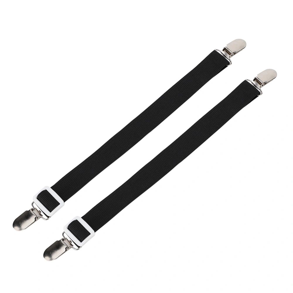 2Pcs Multipurpose Bed Sheet Clip Straps Gripper Non slip Fasteners Mattress Holder (Black)