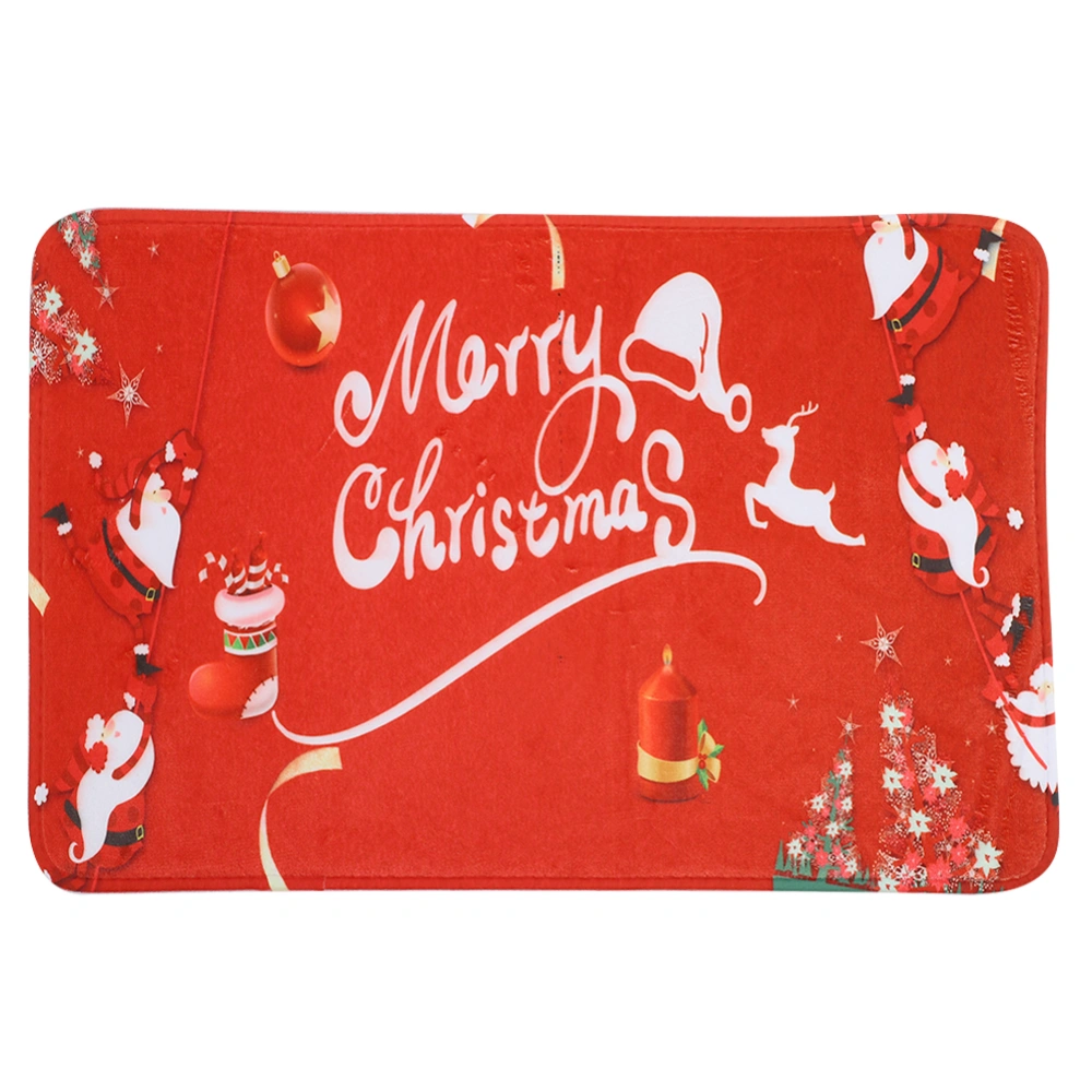 Christmas Pattern Home Kitchen Anti Slip Door Mat Absorbent Bathroom Floor Carpet