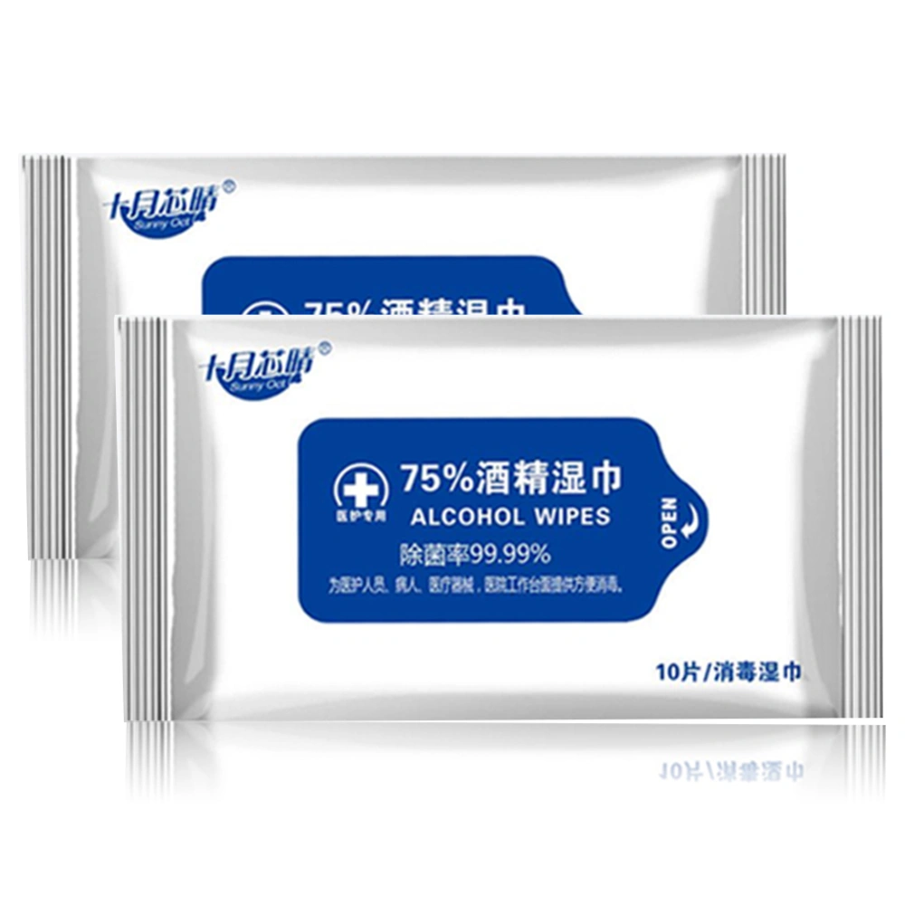 10Pcs Pack Wet Wipe Tissue Disposable Breathable Non Woven Fabric Cleaning Supplies 75%