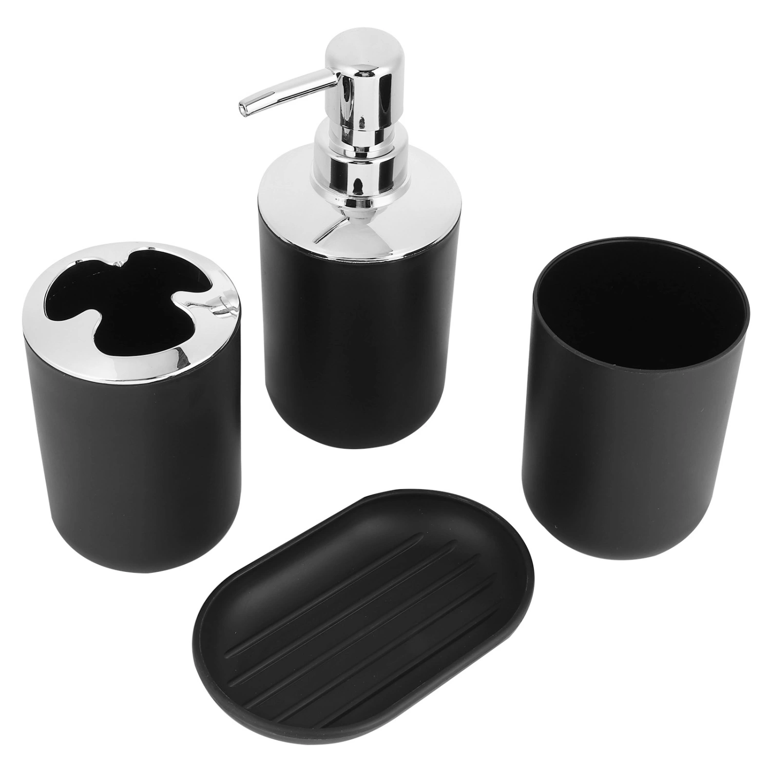 4Pcs/Set Bathroom Accessory Sets Soap Dish Dispenser Storage Cup Wash Cup Bath Set