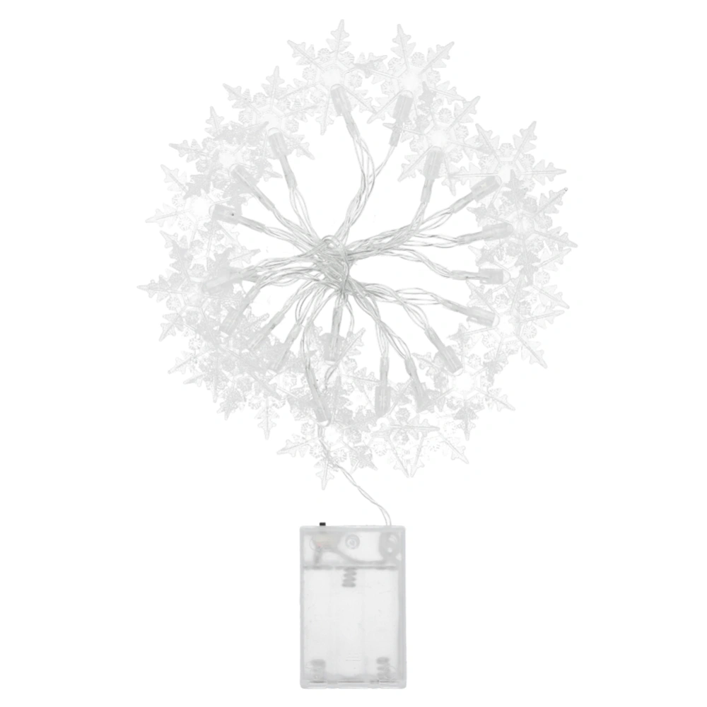 3Meters Snowflake Shaped Light Strings LED Christmas Lights for Home Curtain Party Holiday DecorationWarm White Light