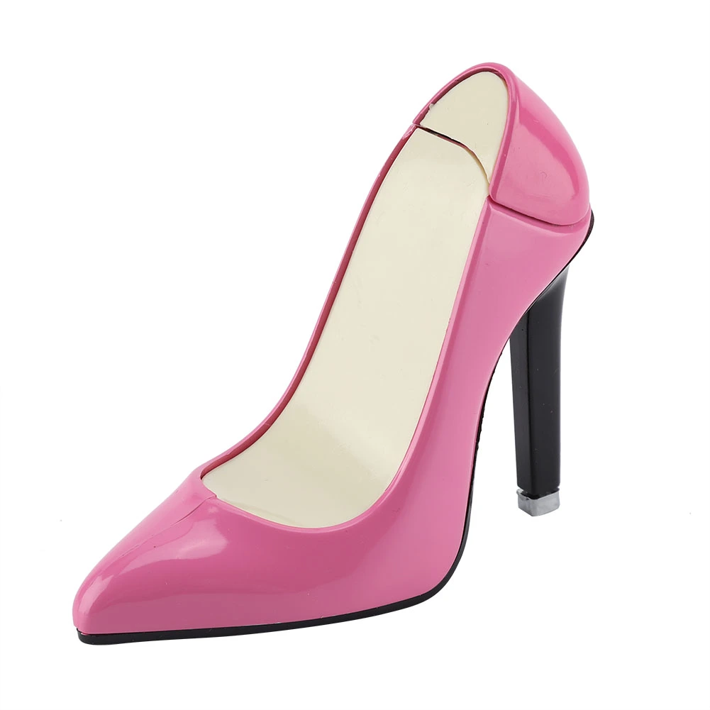 Fashionable High-heel Design Cigarette Lighter Jet Butane Gas Funny Smoking Lighter Pink