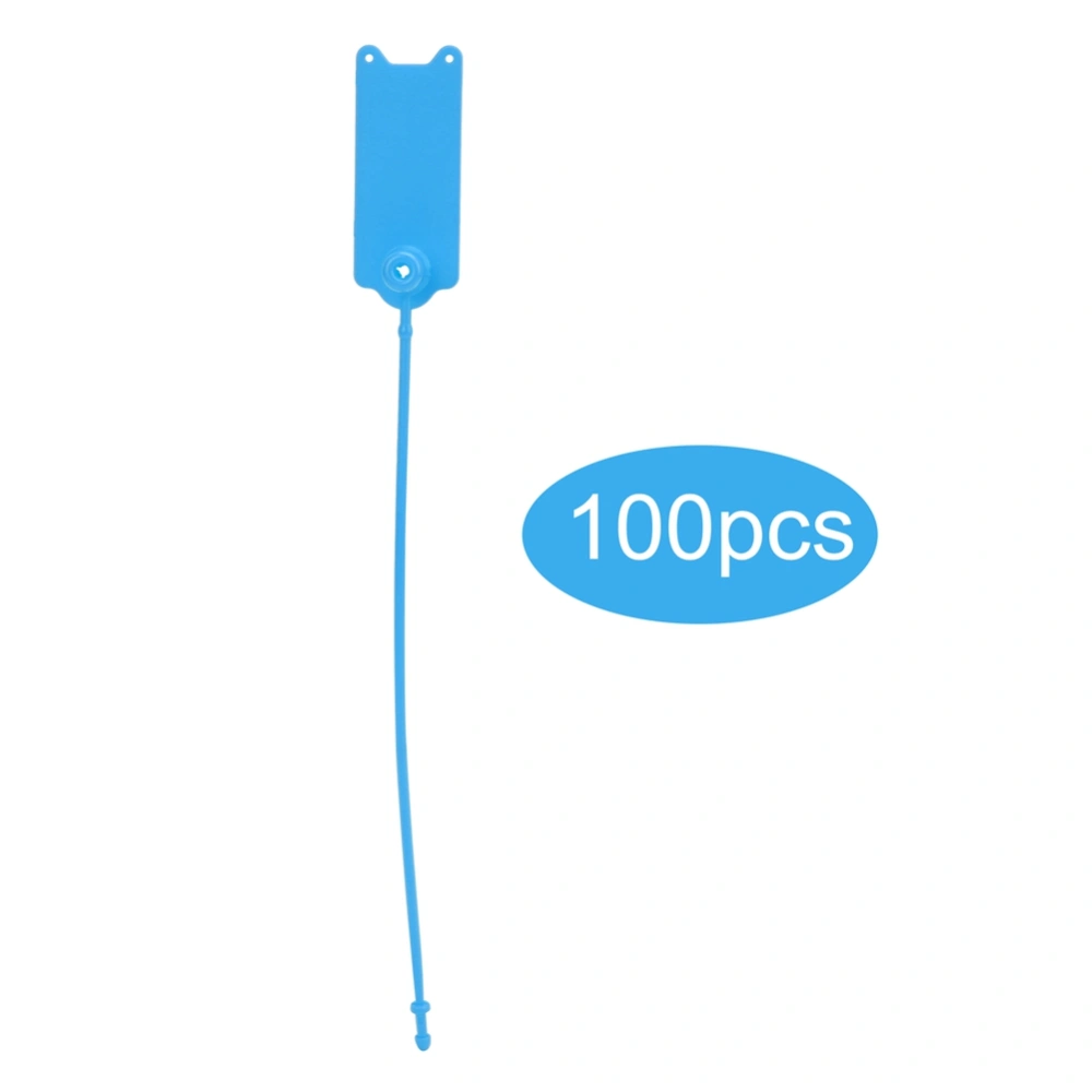 100Pcs 195mm Disposable Cable Zip Ties Anti Theft Self Locking Tie for Clothes Suitcase Shoes Bag Label Tag(Blue )