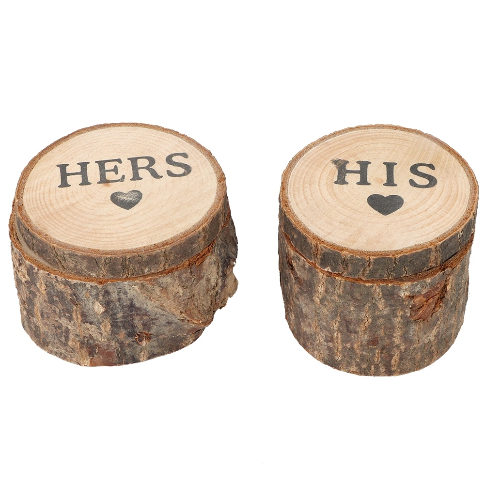 2Pcs Retro Wedding Ring Box Container Unique Ring Jewelry Holder Storage Case 02#