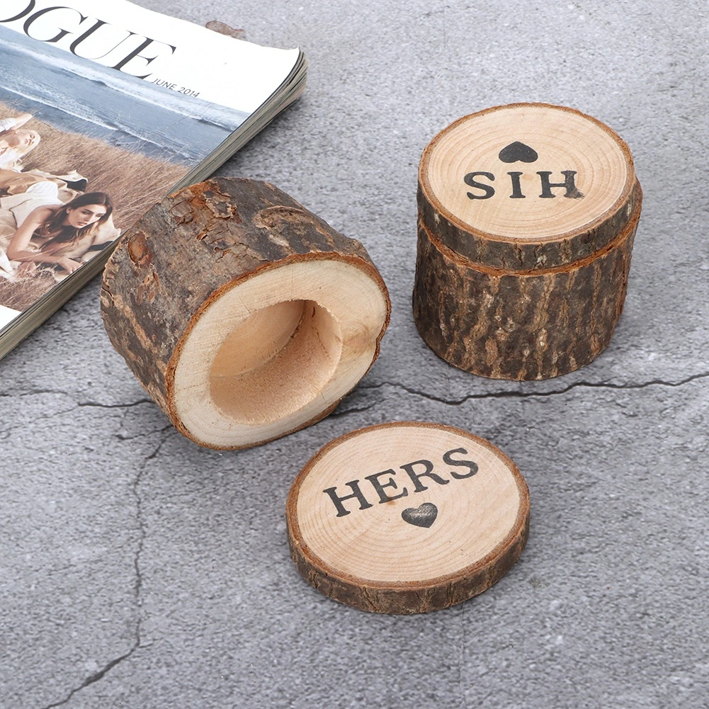 2Pcs Retro Wedding Ring Box Container Unique Ring Jewelry Holder Storage Case 02#