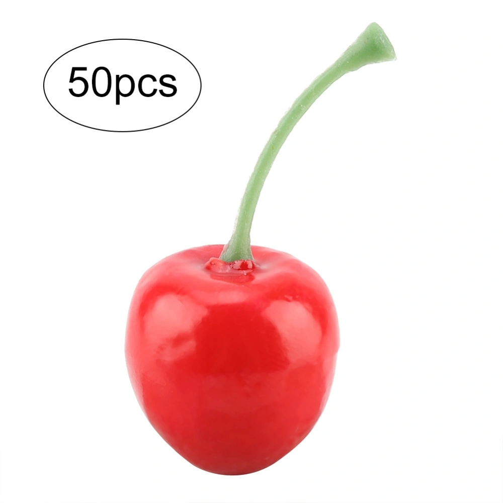 50Pcs Cute Artificial Cherry Fruit Home Decor Decoration Ornament Accessories