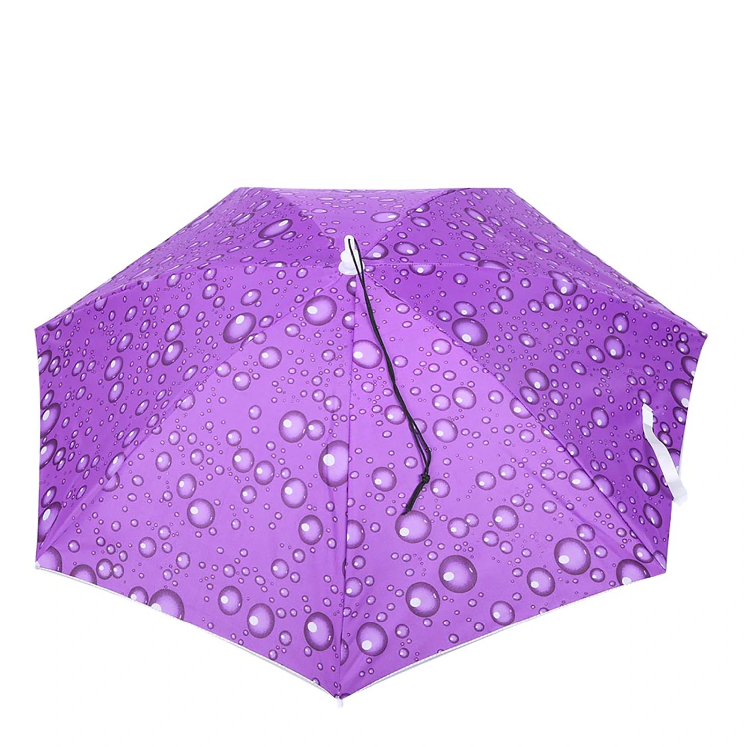 77cm Sunscreen Windproof Head Mounted Umbrella Top Folding Hat Umbrella(Raindrop Purple)