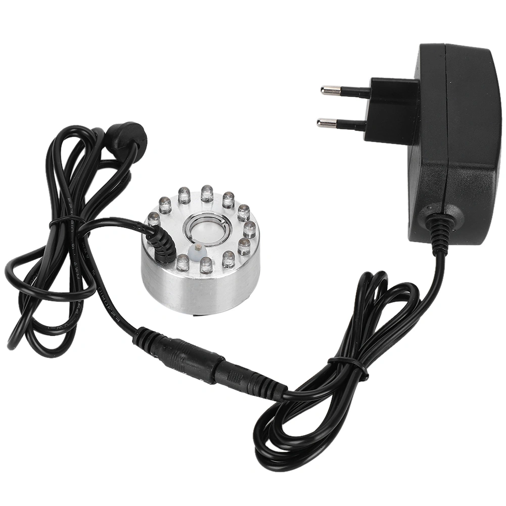 Mini Water Fountain Ornament Mist Fog Maker Atomizer with 12 Lights Landscape DecorationEU Plug 100‑240V