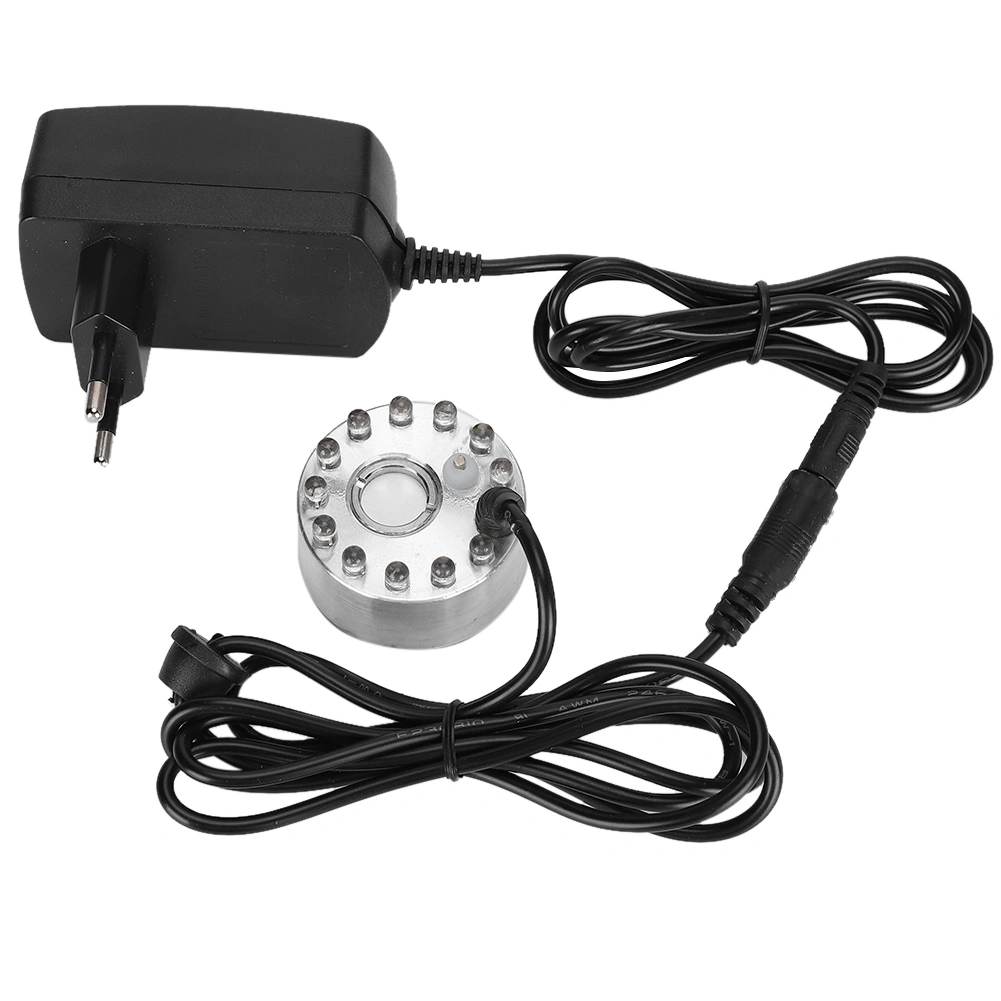 Mini Water Fountain Ornament Mist Fog Maker Atomizer with 12 Lights Landscape DecorationEU Plug 100‑240V