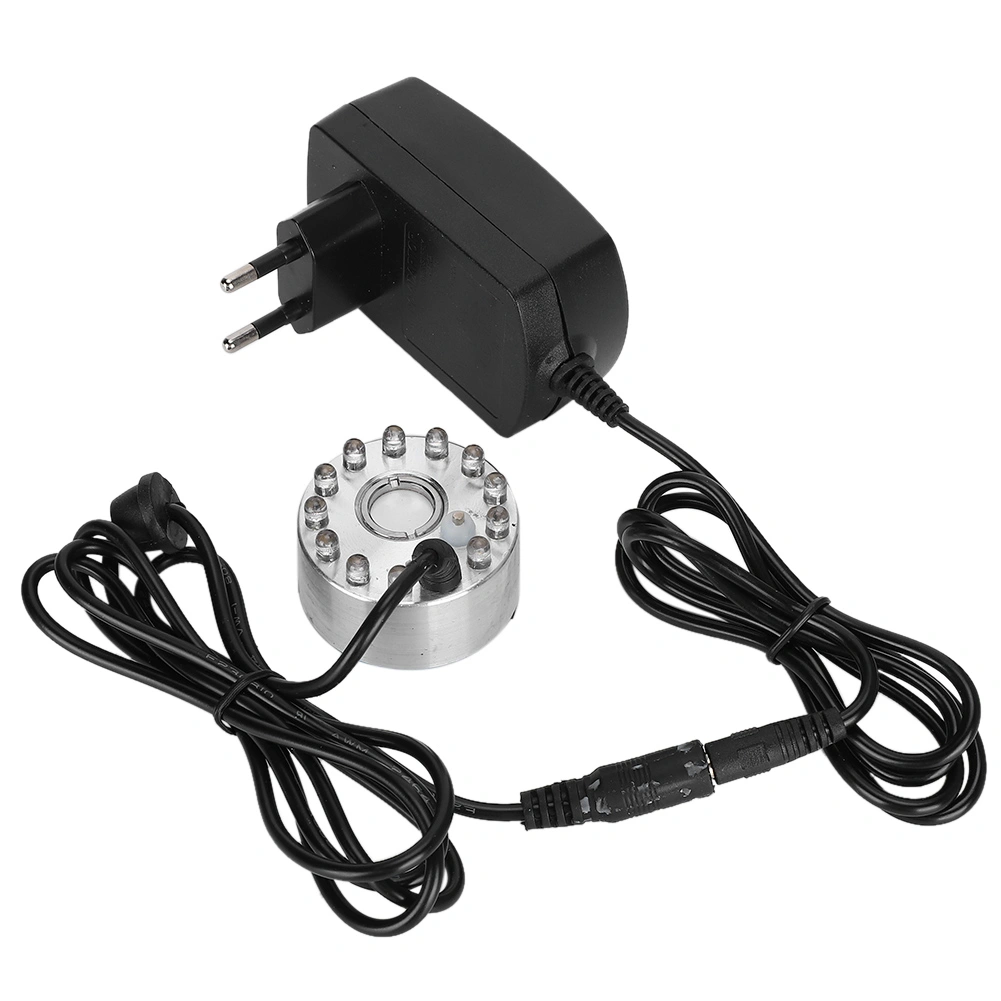 Mini Water Fountain Ornament Mist Fog Maker Atomizer with 12 Lights Landscape DecorationEU Plug 100‑240V
