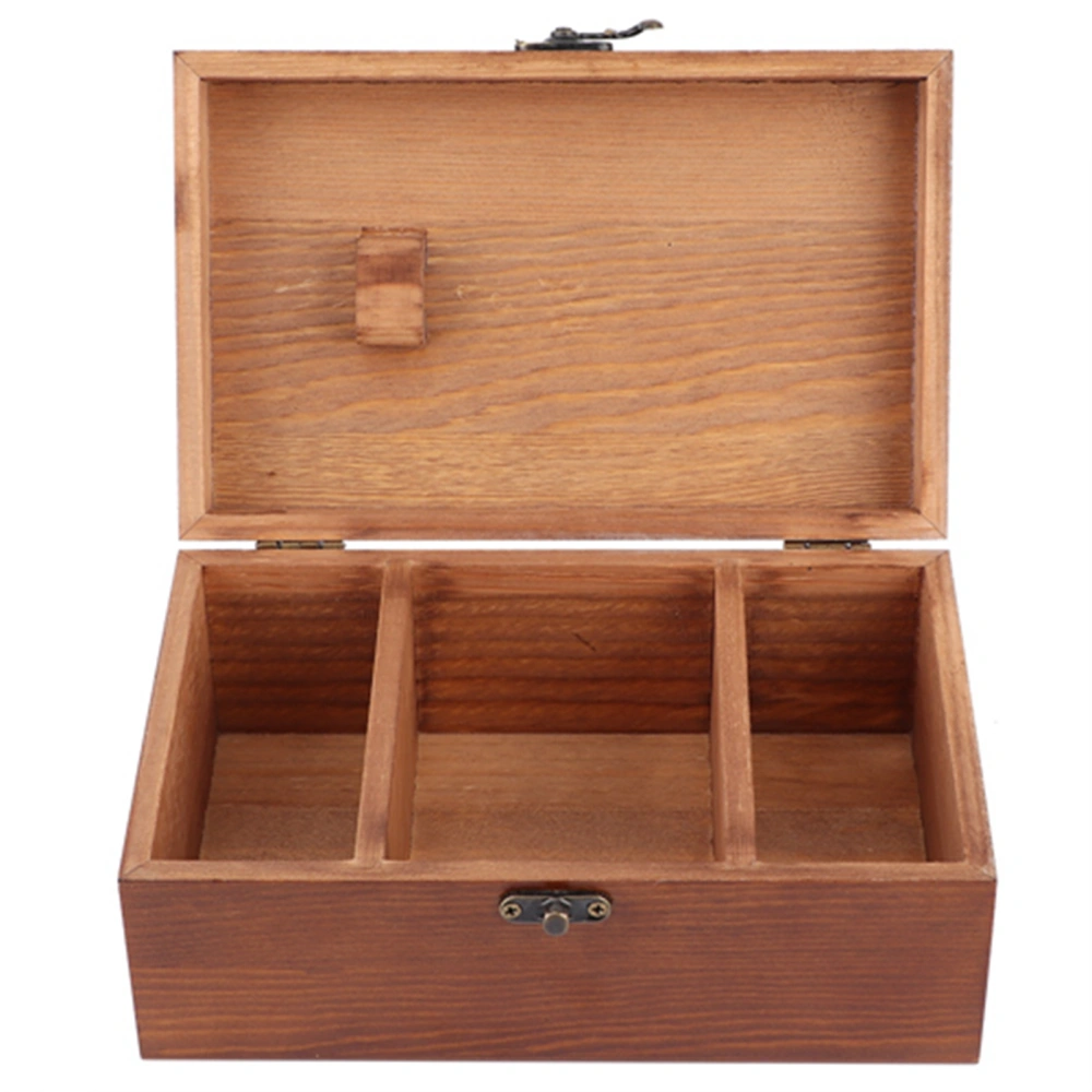 Household Vintage Wooden Sewing Box Needle Thread Storage Case Organizer DIY Sewing ToolsTaraxacum Pattern Empty Box