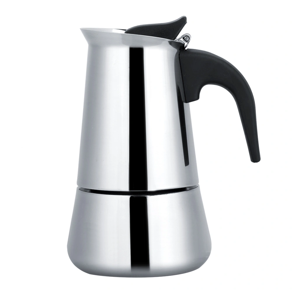 Portable Stainless Steel Coffee Pot Moka Espresso Maker Mocha Pot (200ml)