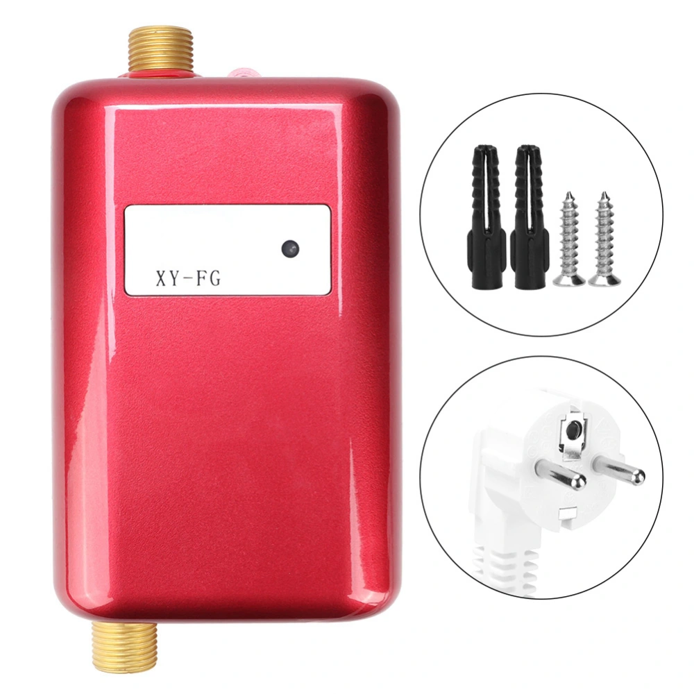 Red Mini Bathroom Kitchen Washing Electric Instant Hot Cold Hot Dual Use Water HeaterEU Plug 220V 3800W