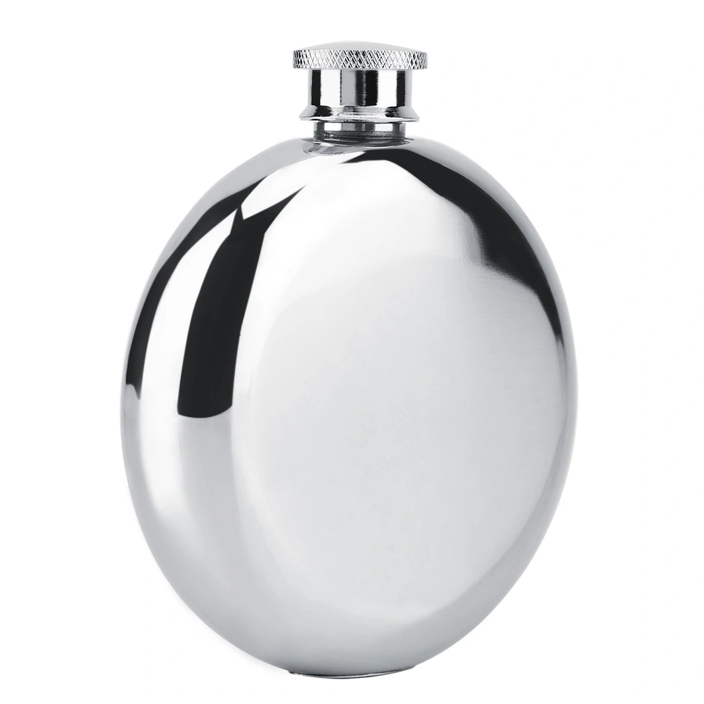 5oz/150mL Portable Stainless Steel Wine Whiskey Flask Round Alcohol Bottle Male Gifts