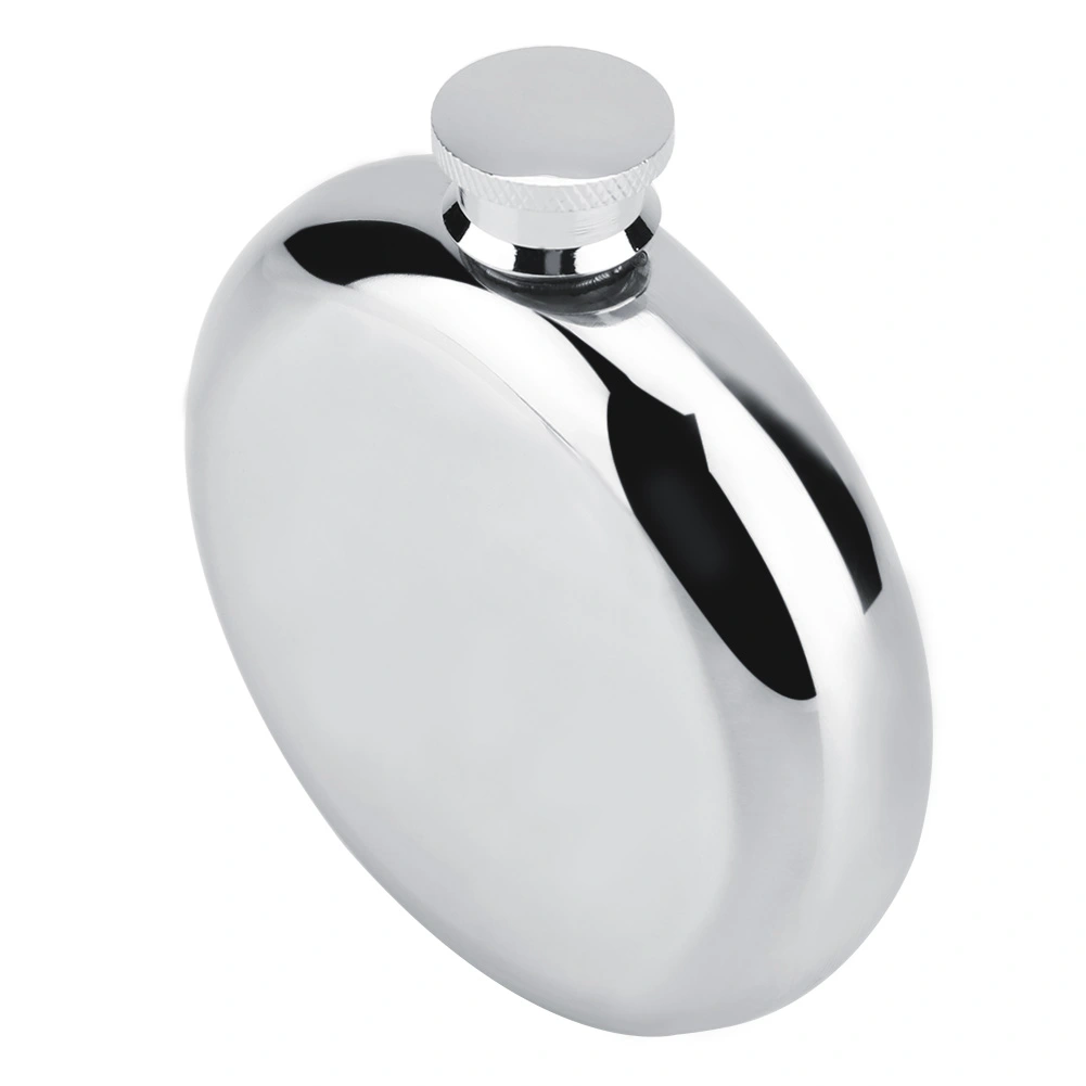 5oz/150mL Portable Stainless Steel Wine Whiskey Flask Round Alcohol Bottle Male Gifts