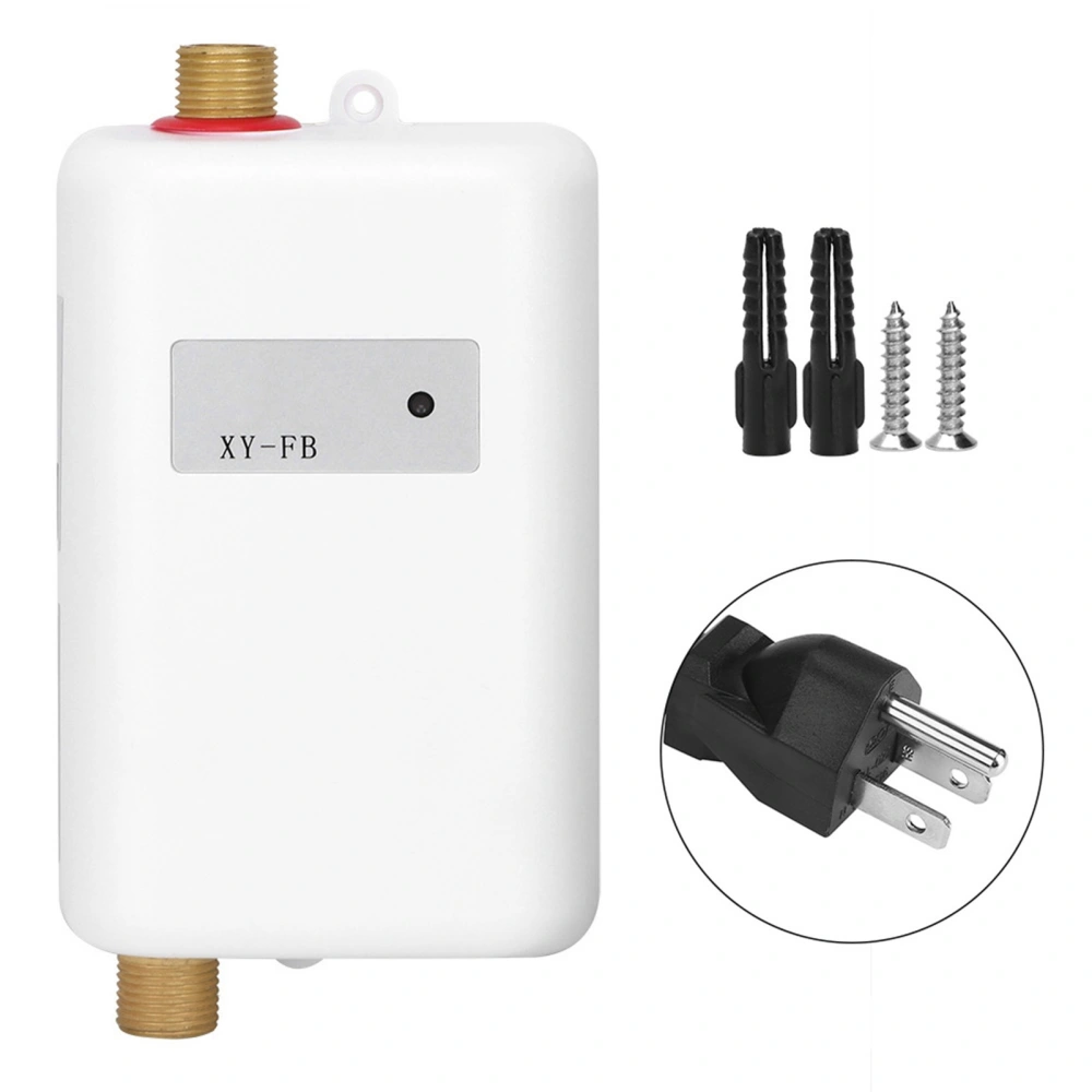 White Mini Tankless Instant Hot Water Heater Bathroom Kitchen Washing for Hot and Cold Dual use(US 110V 3000W )