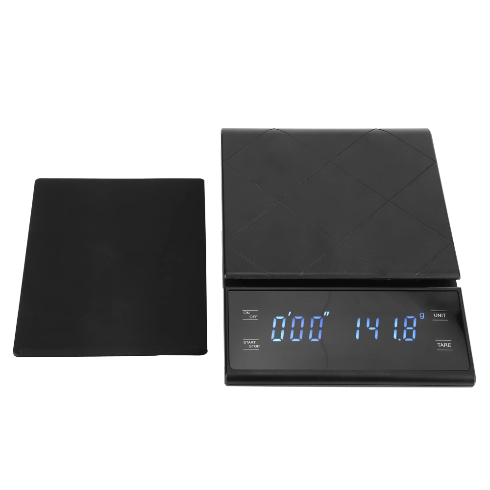 Electronic Coffee Scale Digital Kitchen Baking Scales with Timer LCD Display 0.1g‑3kg