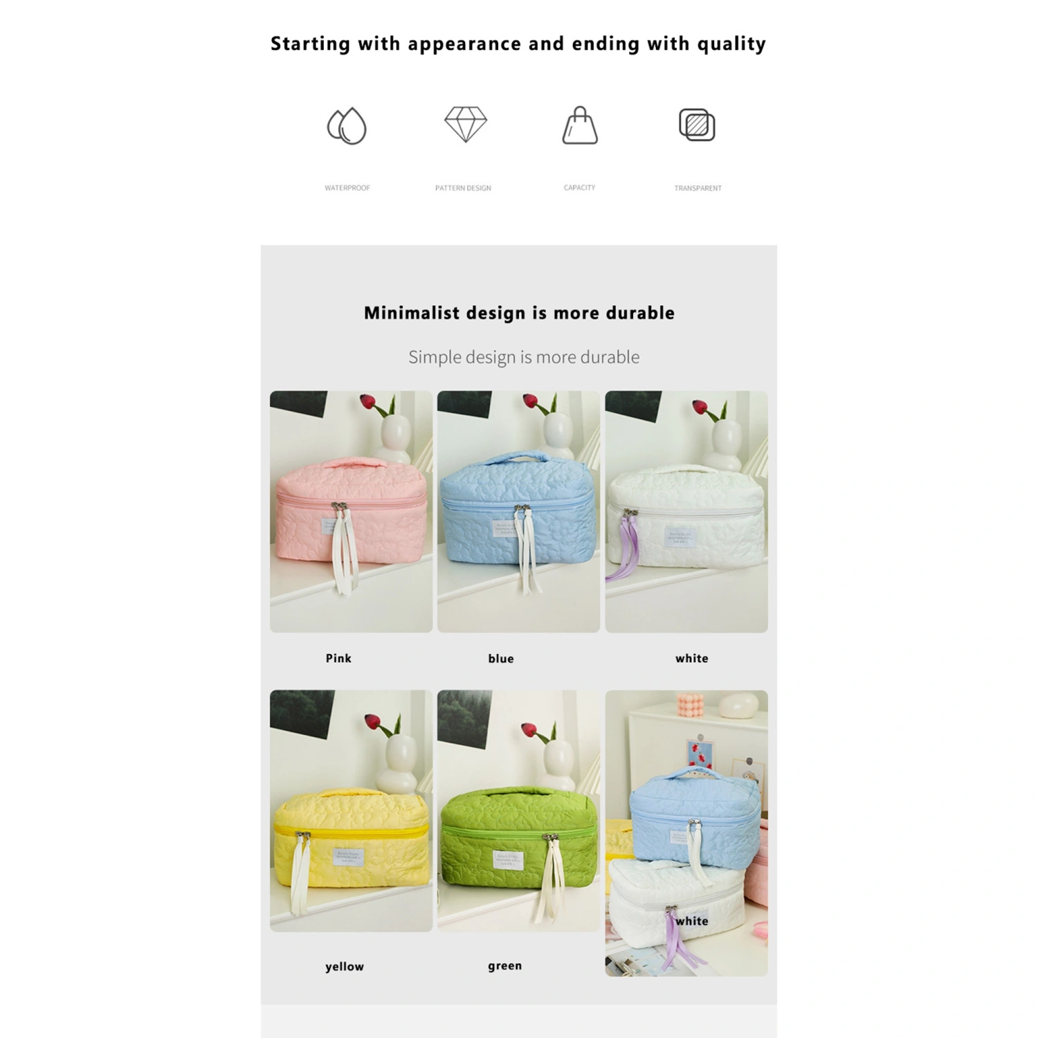 Makeup Bag Cosmetic Bag for Women Girl Zipper Cloud Toiletry Bag