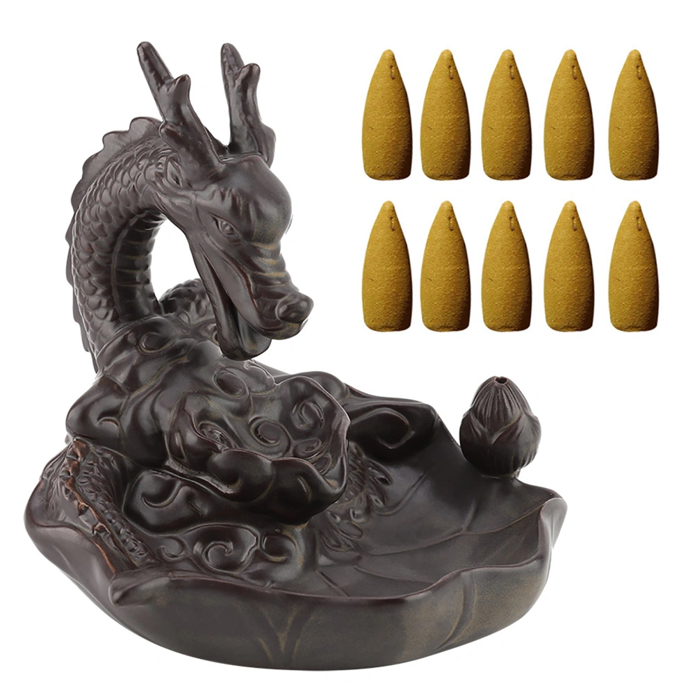 Ceramic Incense Holder Censer Smoke Backflow Incense Burner Decor Ornament