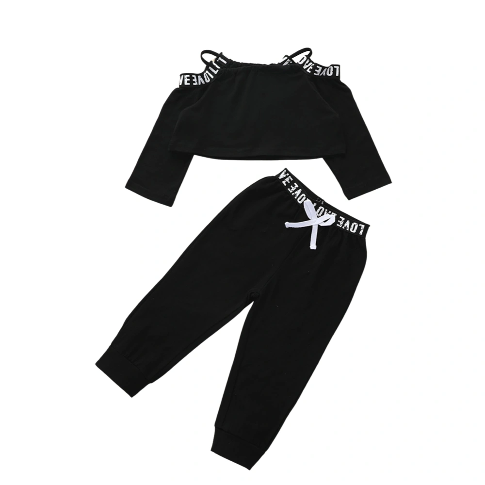 Girls Clothes Set, Off-the-shoulder Tops and Elastic Waist Pants