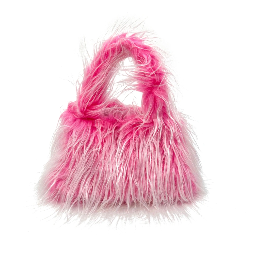 Fashion Faux Fur Tote Bags for Women Girls Punk Style Handbag