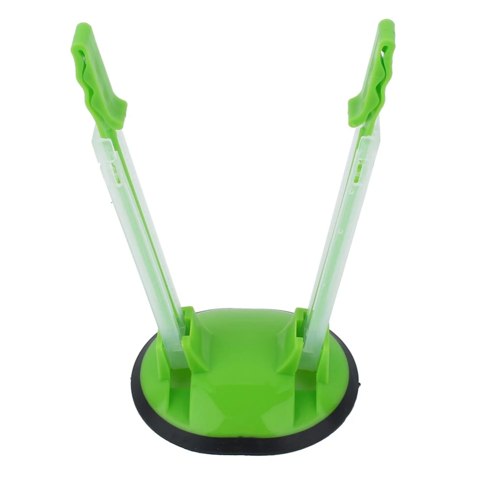 Adjustable Hands Free Baggy Rack Clip Kitchen Food Storage Bag Opener Holder Anti slip (Green)