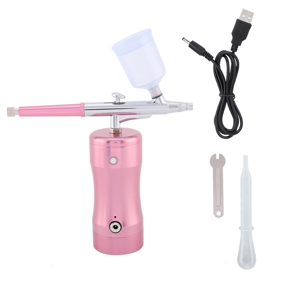 G12 Pump 0.3mm Mini 20CC Airbrush Kit Spray Air Brush Set Art Painting Tool (Pink)