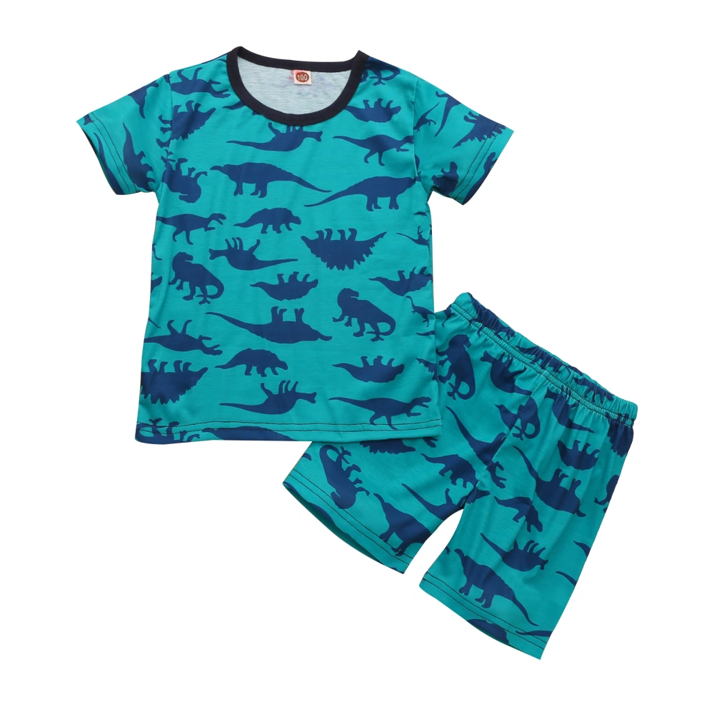 Toddler Boy 2Pcs Clothes Set, Short Sleeve Dinosaur T-Shirt + Shorts