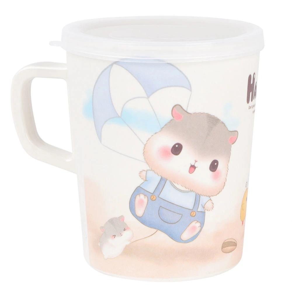 Children Baby Bamboo Fiber Cute Mug Cartoon Drinking Cup with Lid