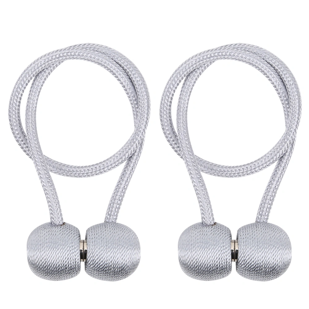 2Pcs Strong Magnetic Curtain Tiebacks Tie Backs Buckle Holder Holdbacks Window Decorative AccessoriesGray