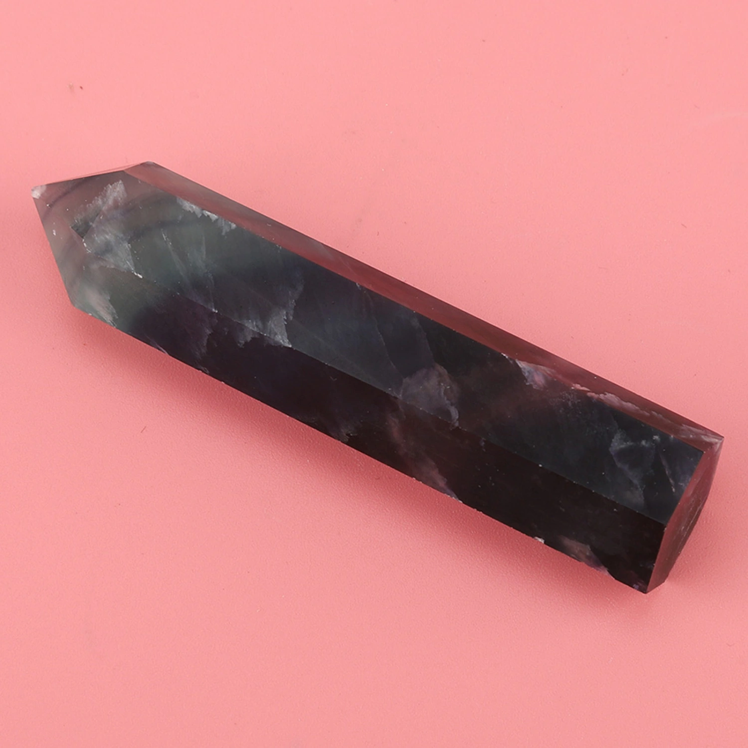 Natural Fluorite Quartz Crystal Hexagonal Wand for Decoration Ornament (60-65mm)