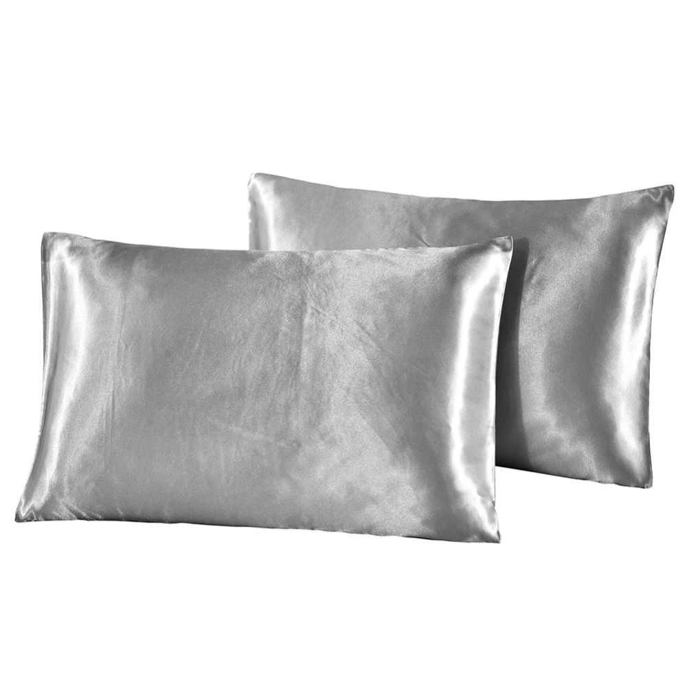 100% Polyester Soft Silky Satin Pillow Case Great for Hair and Skin(51*66cm*2PCS)