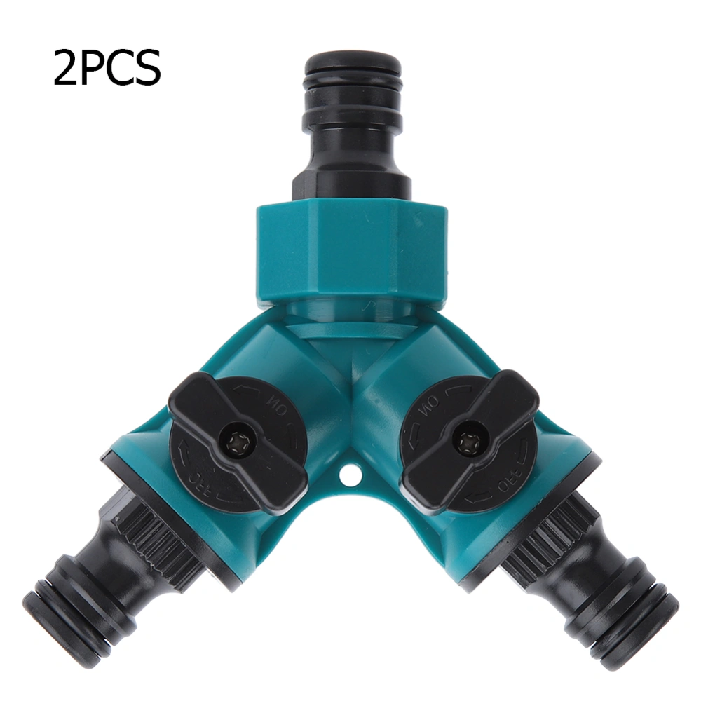 2Pcs Three way Adapter Y Type Connector Water Pipe Joint with Switch