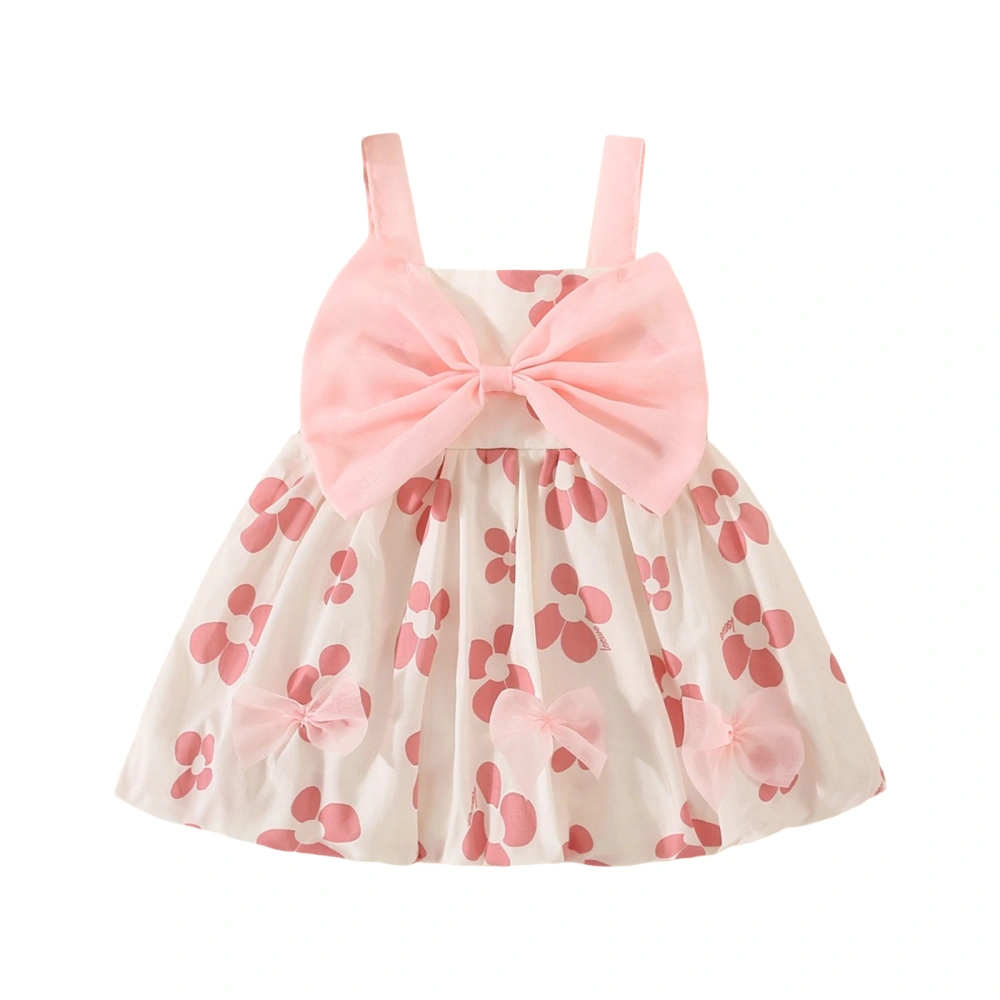 Toddler Baby Girls Summer Dresses, Sleeveless Bow Front Floral Dresses