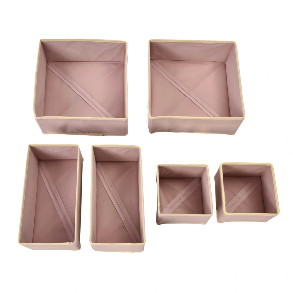 6PCS / Set Underwear Storage Box Closet Organizer for Bra Ties Socks (Pink)