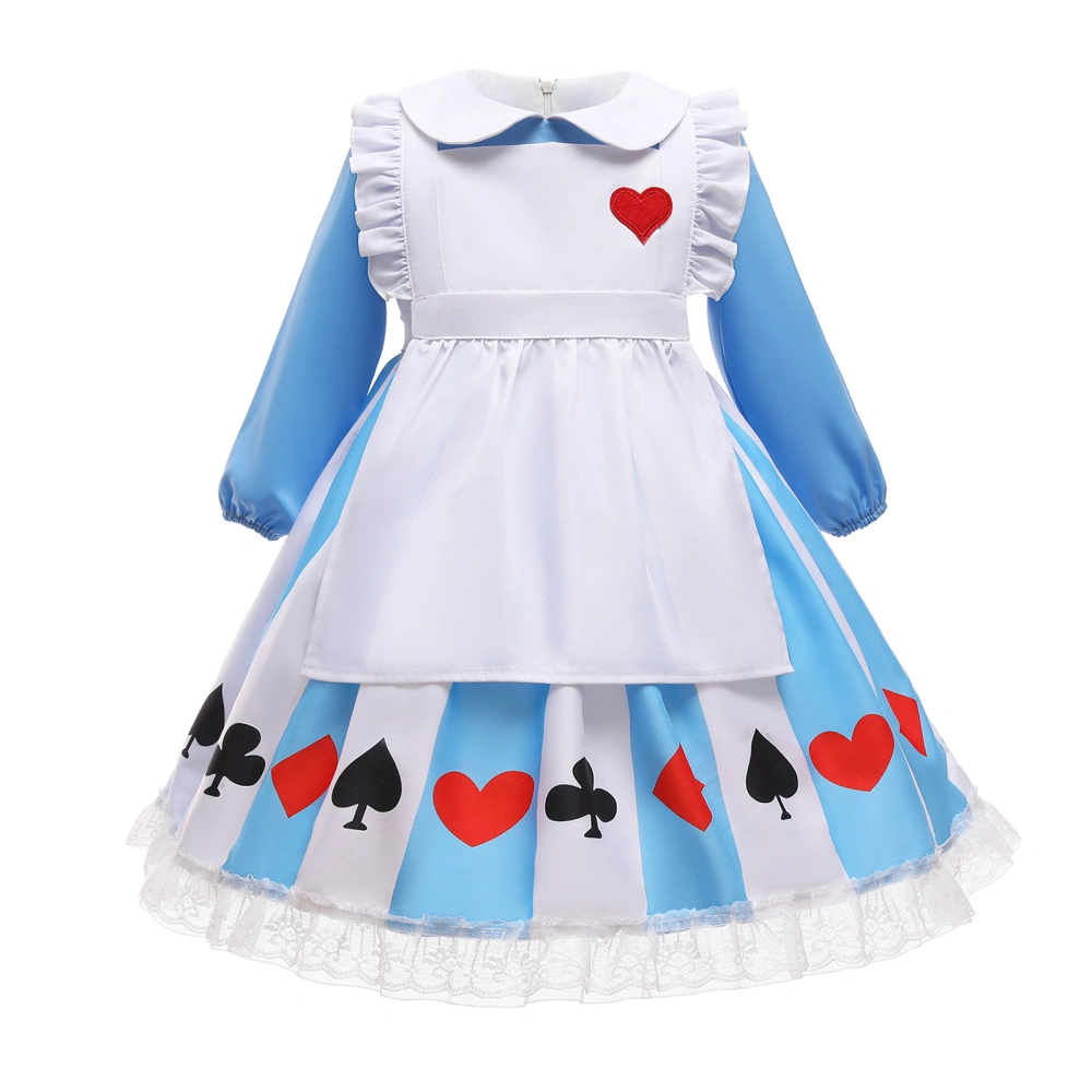 Baby Girl Dress Long Sleeve Lapel Heart Princess Midi + Headband