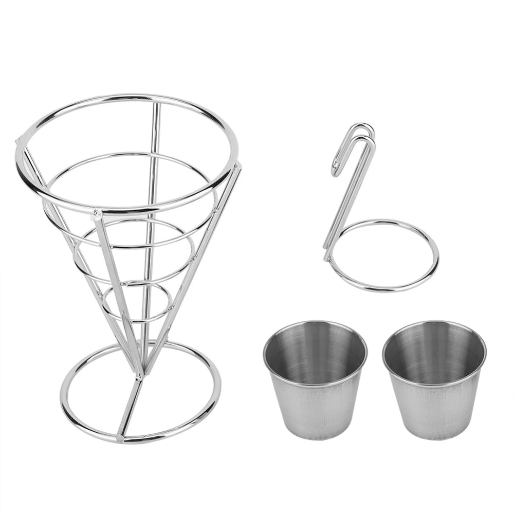 Plating French Fries Stand Buffet Cone Snacks Display Stand Fries Baskets(Double Cup)