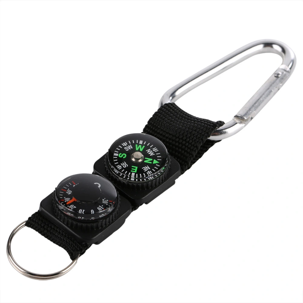 Multifunction Waterproof Mini Portable Thermometer Compass Key Ring for Outdoor Camping Hiking