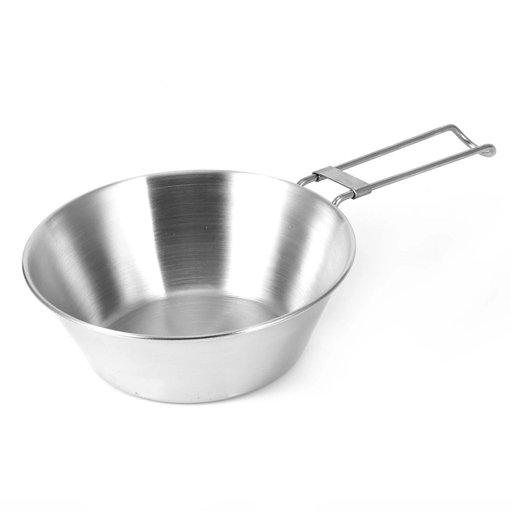 Outdoor Thicken 304 Stainless Steel Folding Portable Picnic Bowl Camping Cookware Utensils