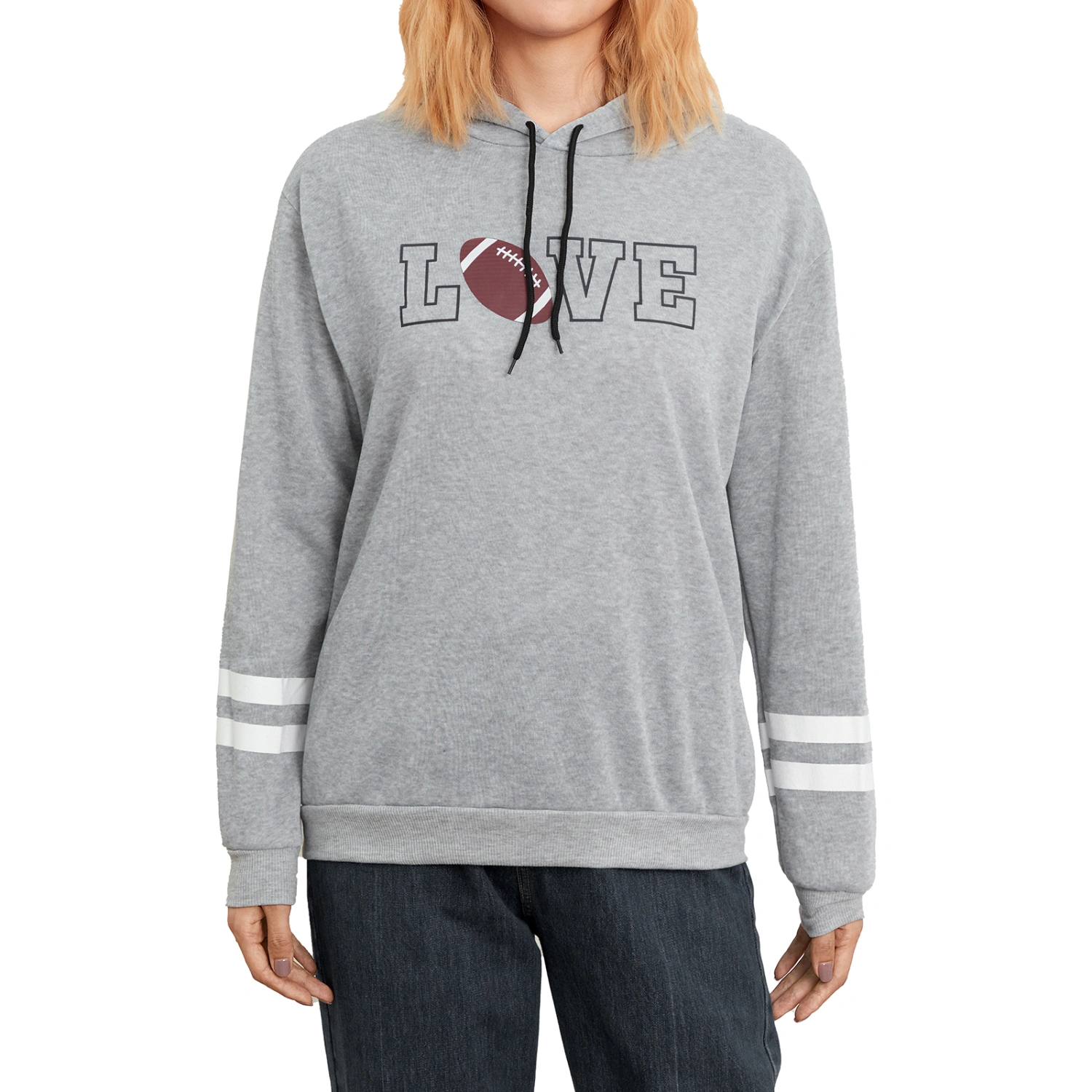 Men Women Hoodies Sweatshirts Letter Football Print Pullover Tops 