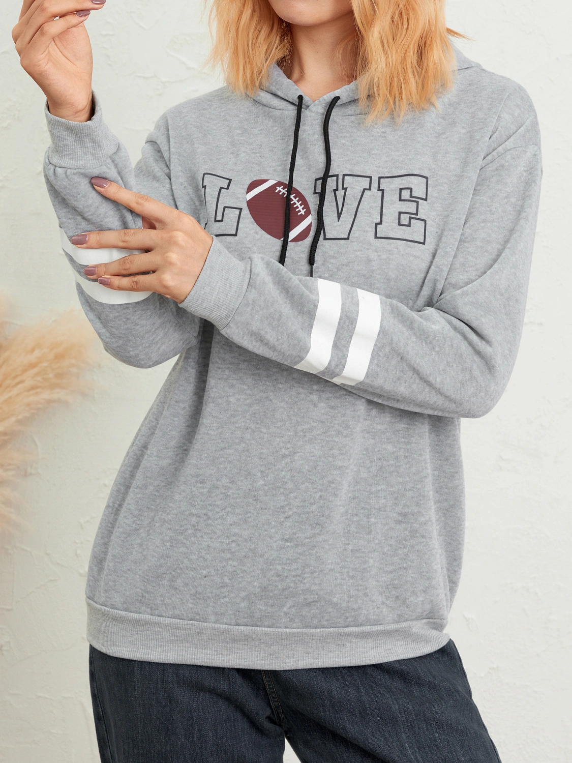 Men Women Hoodies Sweatshirts Letter Football Print Pullover Tops 