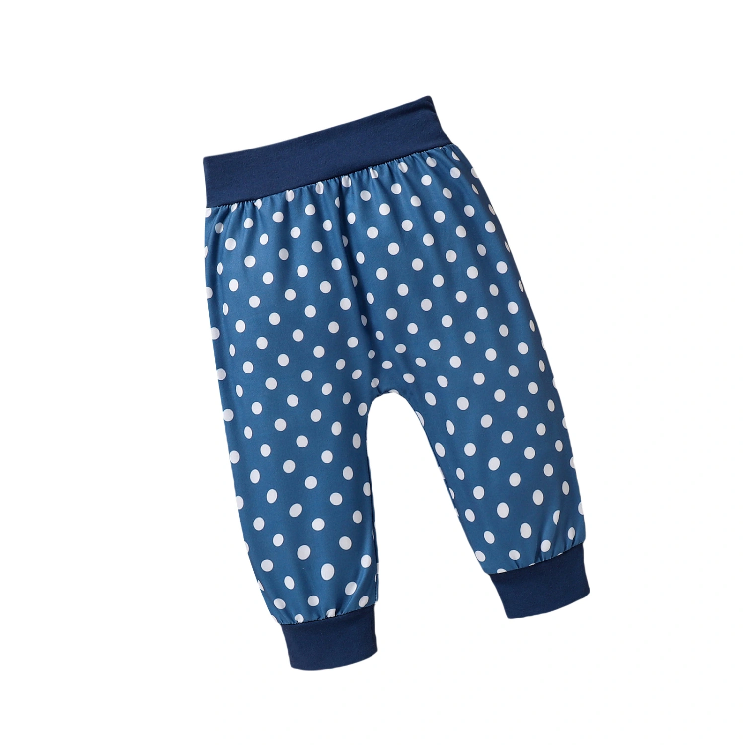 Color Block Elephant Pattern Rompers + Dot Print Pants + Knotted Hat
